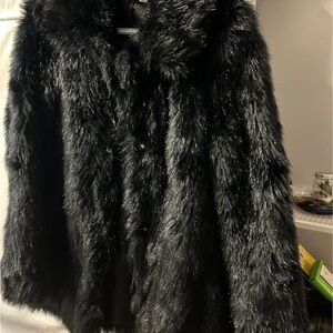 H&M Black Faux Fur Coat